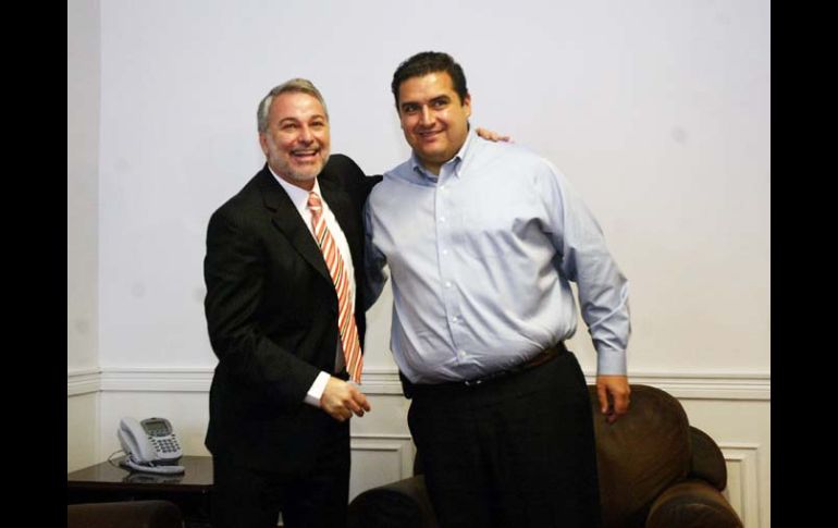 Durante la reunión el gobernador del Estado Emilio González y el alcalde de Zapopan, Héctor Vielma. EL INFORMADOR  E. BARRERA  /