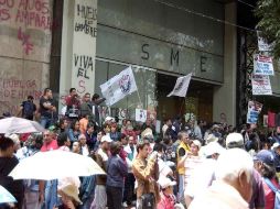 El SME realizó esta semana una protesta en avenida Insurgentes, en la capital del país. NOTIMEX  /