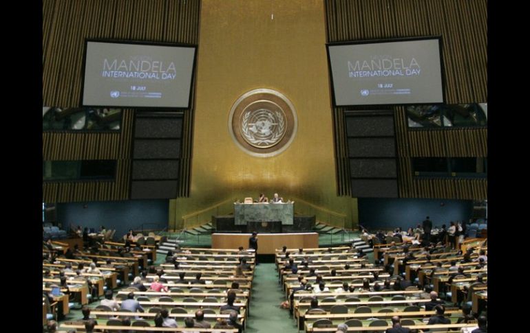 La Asamblea General de la ONU celebró el primer Día Internacional de Nelson Mandela. EFE  /