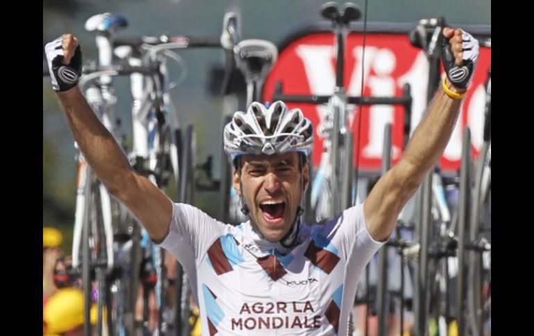 Christophe Riblon triunfa en la décima cuarta etapa del Tour de Francia. AP  /