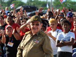 El presidente cubano, Raúl Castro, encabeza el evento en la central ciudad de Santa Clara, en Cuba. EFE  /