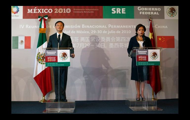 El primer ministro chino y la canciller mexicana. REUTERS  /