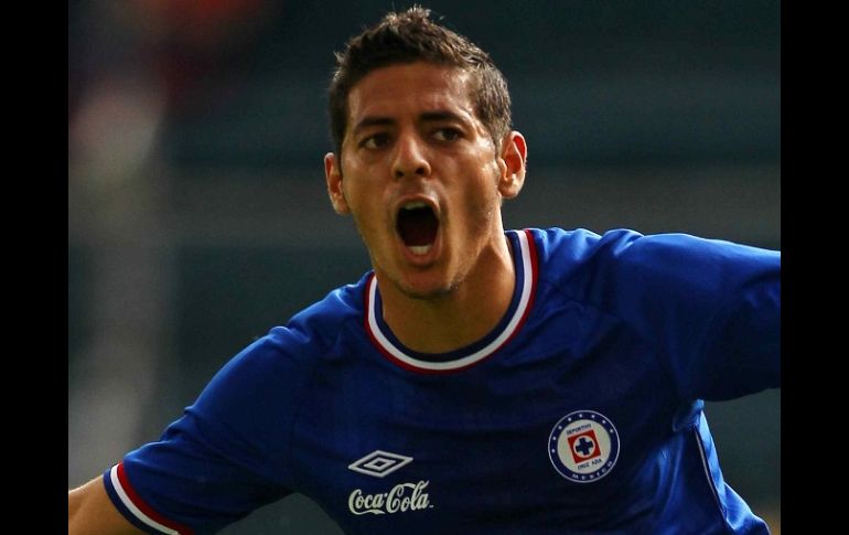 Alejandro Vela de Cruz Azul celebra el gol ante el Atlante. MEXSPORT  /