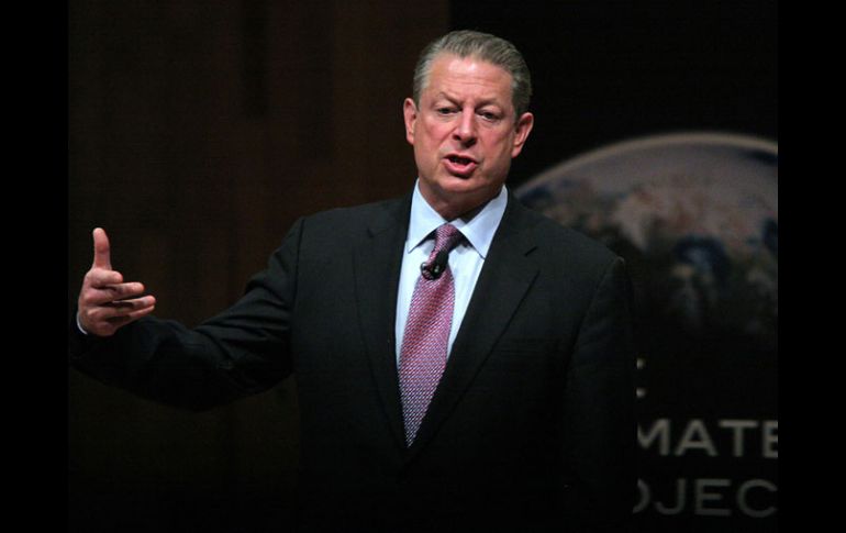 Al Gore, durante su conferencia sobre cambio climático, hizo reflexiones acerca de los efectos que ya resiente el planeta. EL UNIVERSAL  /