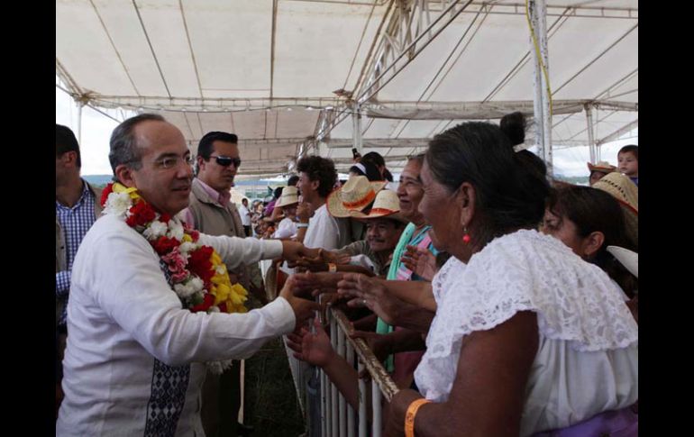 El Presidente Felipe Calderón, habló sobre la seguridad del país durante su visita a Chiapas. EL UNIVERSAL  /