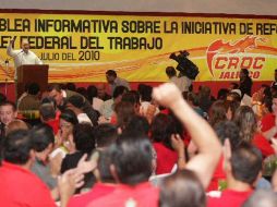 El marco del pleno del Consejo Estatal Extraordinario de la CROC, se celebró en el balneario jalisciense. A CAMACHO  /