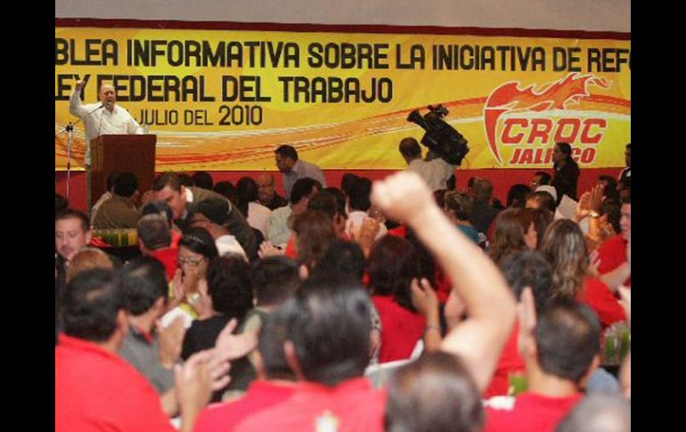 El marco del pleno del Consejo Estatal Extraordinario de la CROC, se celebró en el balneario jalisciense. A CAMACHO  /