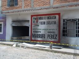 Imagen del daño exterior de la Casa de Enlace del diputado Marrufo. Z. RAMÍREZ  /