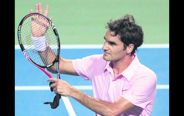 El suizo Roger Federer celebra su victoria sobre Novak Djokovic en el Masters 1000 de Toronto. REUTERS  /