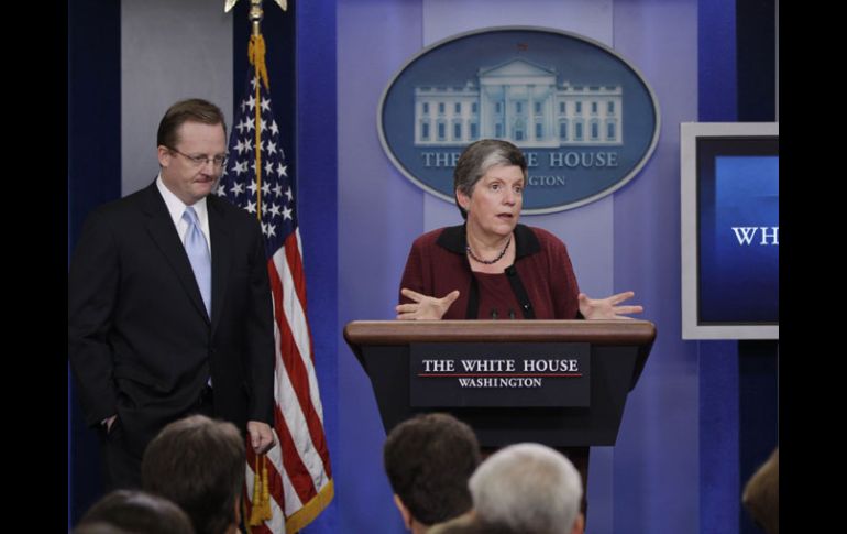 La secretaria de Seguridad Interior, Janet Napolitano, en una conferencia de prensa en Washington. AP  /