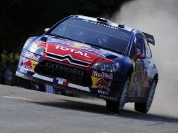 Francés Sebastien Loeb conduce su Citroen C4 WRC. EFE  /