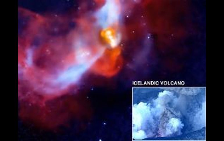 La erupción galáctica del súper volcán en la galaxia M87. NASA  /