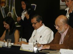 José Sarukhan, coordinador de Conabio, Juán Rafael Elvira Quesada, Secretario de Medio Ambiente y RH. y Ruth Del Toro. M. FREYRIA  /