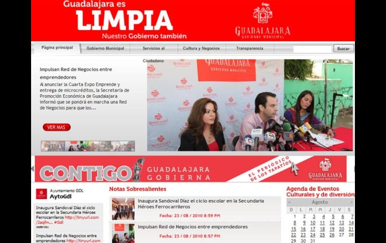 Vista del portal web del Ayuntamiento de Guadalajara. ESPECIAL  /