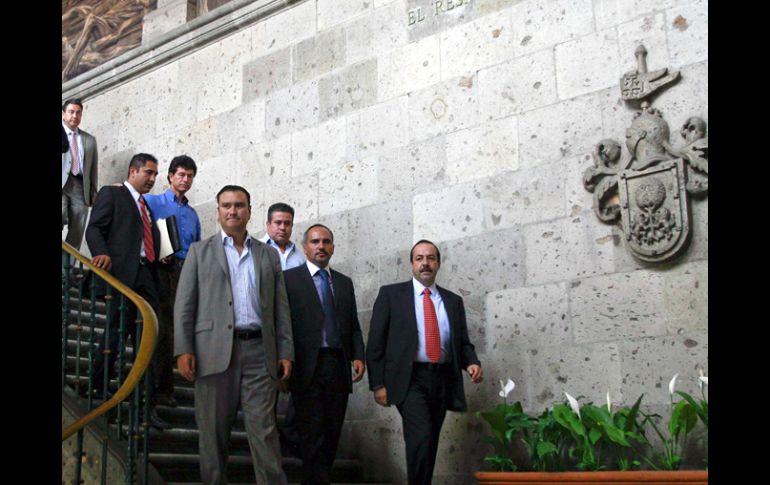 Reunión de representantes del Consejo de Cámaras Industriales de Jalisco y empresarios con el alcalde de Gudalajara. E. PACHECO  /