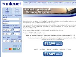 Interjet publica en Internet su ofrecimiento. ESPECIAL  /