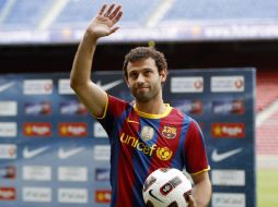 Javier Mascherano feliz por  firmar con el Barcelona.REUTERS  /