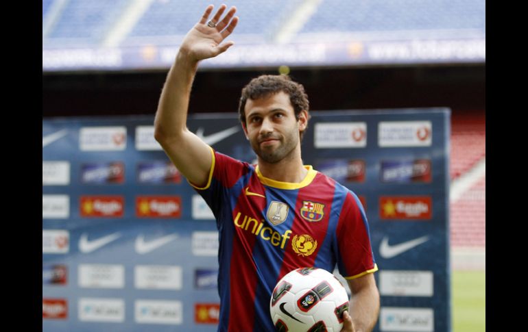 Javier Mascherano feliz por  firmar con el Barcelona.REUTERS  /