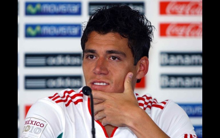 Héctor Moreno durante una rueda de prensa en México. MEXSPORT  /