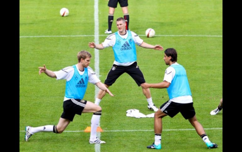 Los jugadores de la Selección de Alemania durante una prueba de entrenamientos. EFE  /