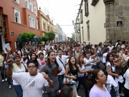 Imagen de una de las manifestaciones que se han realizado para la exigencia de más presupuesto para la UdeG. A. GARCÍA  /