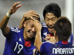 Los jugadores de la Selección de Japón festejando su victoria. AFP  /