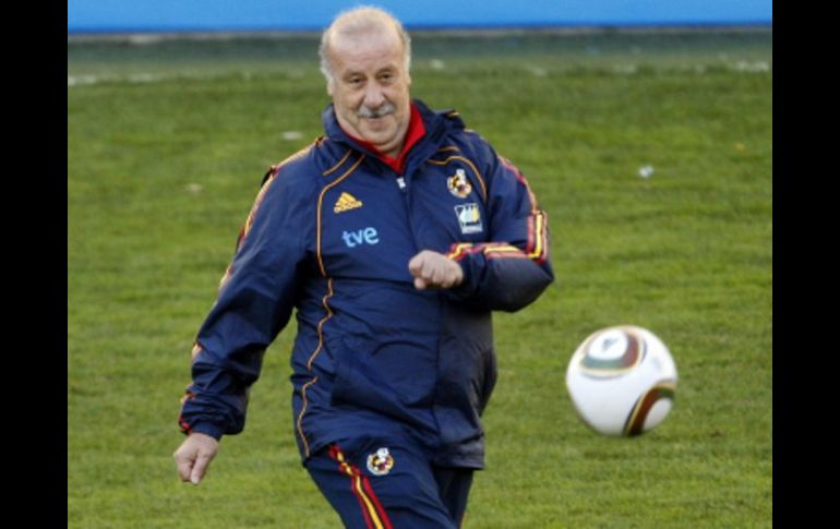 Vicente del Bosque durante un entrenamiento con la Selección española. EFE  /