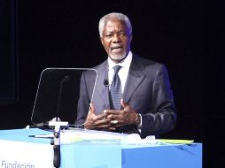 El ex secretario general de la ONU , Kofi Annan, durante su participación en el evento “México Siglo XXI”. EL UNIVERSAL  /