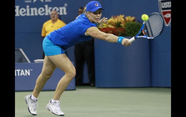 Kim Clijsters en juego de la final del Abierto de Estados Unidos. AP  /