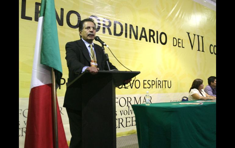 Jesús Ortega Martínez, presidente nacional del PRD, durante el pleno que desarrolla el instituto político en el DF. EL UNIVERSAL  /