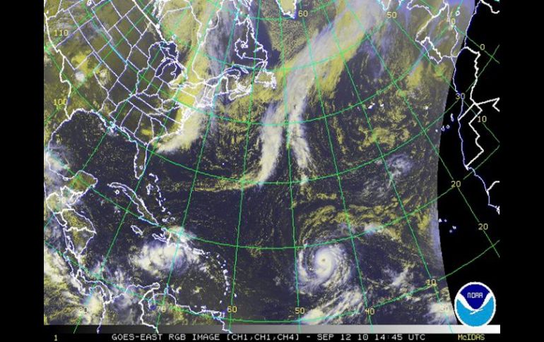 El huracán Igor se localizó esta mañana a mil 980 kilómetros al este de las Antillas Menores. EFE  /