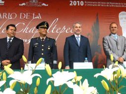 El gobernador Emilio González, durante la ceremonia de conmemoración de la Gesta Heroica de Chapultepec. ESPECIAL  /