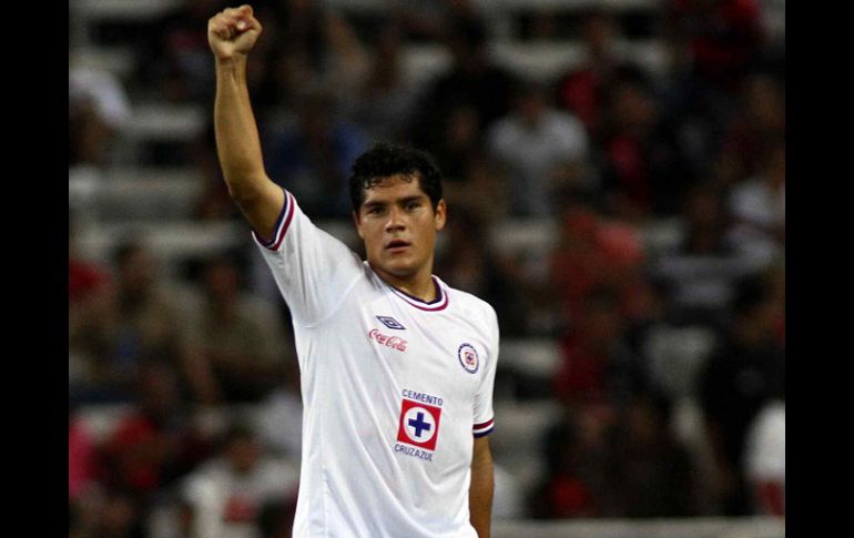 El delantero del Cruz Azul Javier Orozco, se encuentra conforme por el resultado de su equipo en esta Apertura 2010. MEXSPORT  /