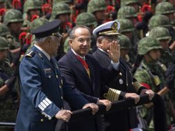 El Presidente Felipe Calderón, durante la conmemoración del 163 aniversario de la gesta heroica de los Niños Héroes de Chapultepec. AFP  /