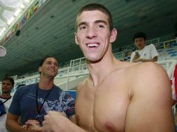 Michael Phelps después de ganar medalla de oro en los relevos 4x100 en Beijing. MEXSPORT  /