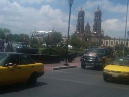 Aspecto del Centro de Zapopan, donde ya se encuentran elementos de seguridad. L. NAVARRO  /