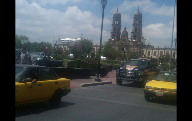 Aspecto del Centro de Zapopan, donde ya se encuentran elementos de seguridad. L. NAVARRO  /