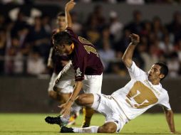 Israel Castro del conjunto de Pumas en el partido ante Tecos. MEXSPORT  /