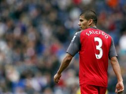 El mexicano Carlos Salcido, porta la camisa con el número tres en el partido. MEXSPORT  /