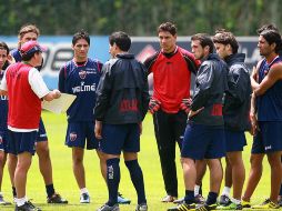 El conjunto del Atlante, afina detalles para el partido ante los felinos en el entrenamiento. MEXSPORT  /