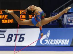 La tapatía Rut Castillo durante su rutina, edntro del Campeonato Mundial de Gimnasia Rítmica. REUTERS  /