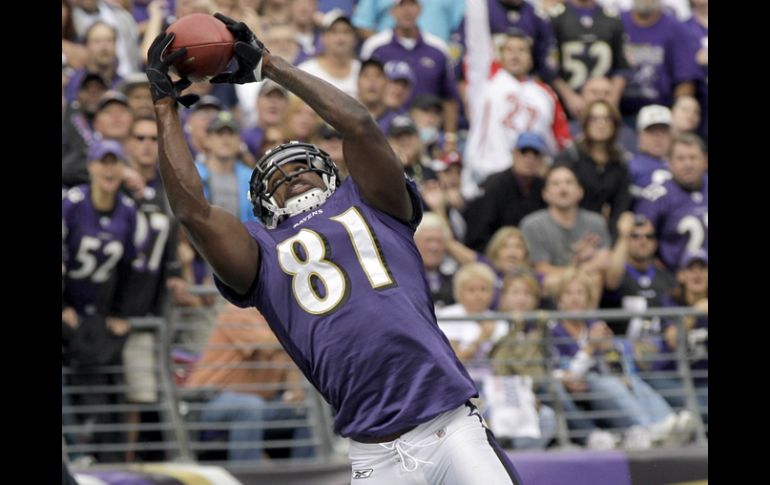 Boldin de los Cuervos hace una gran recepción ante Cleveland. AP  /