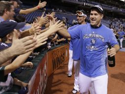 Matt Garza celebrando victoria ante los Orioles de Baltimore. AP  /