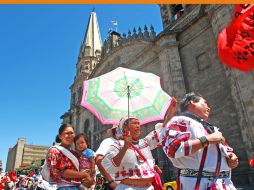 Aspecto de la manifestación de Antorcha Campesina en el Centro de la ciudad. A. GARCÍA  /