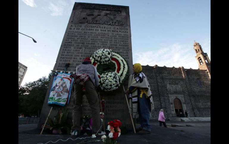 Familiares de los estudiantes fallecidos en el movimiento de 1968 son recordados en el monumento, símbolo de lucha. EL UNIVERSAL  /