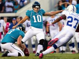 Josh Scobee anota de 59 yardas, para el triunfo de último minuto ante los Potros. AP  /