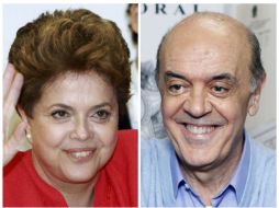 Los candidatos a la presidencia de Brasil, Rousseff y Serra deberán participar en la segunda ronda de fines de este mes. REUTERS  /