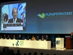 Felipe Calderón inauguró ayer la Conferencia Plenipotenciaria de la UIT en Expo Guadalajara. E. PACHECO  /