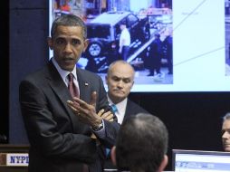 Imagen de archivo que muestra al presidente de Estados Unidos, Barack Obama, en una reunión con la Policía de Nueva York. AP  /