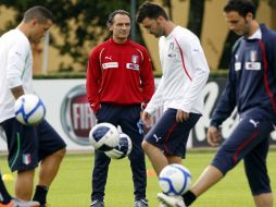 Los jugadores italianos realizan un entrenamiento como preparación de su próximo encuentro. AP  /